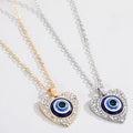 Elegant Female Gift Charm Heart Shaped Turkish Blue Evil Eyes Necklace Jewelry for Women Ladies