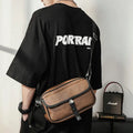 LYMECH 2024 Custom Logo Fashion Pu Leather Sport Side Chest Sling Crossbody Luggage Travel Shoulder Messenger Bag for Men Women