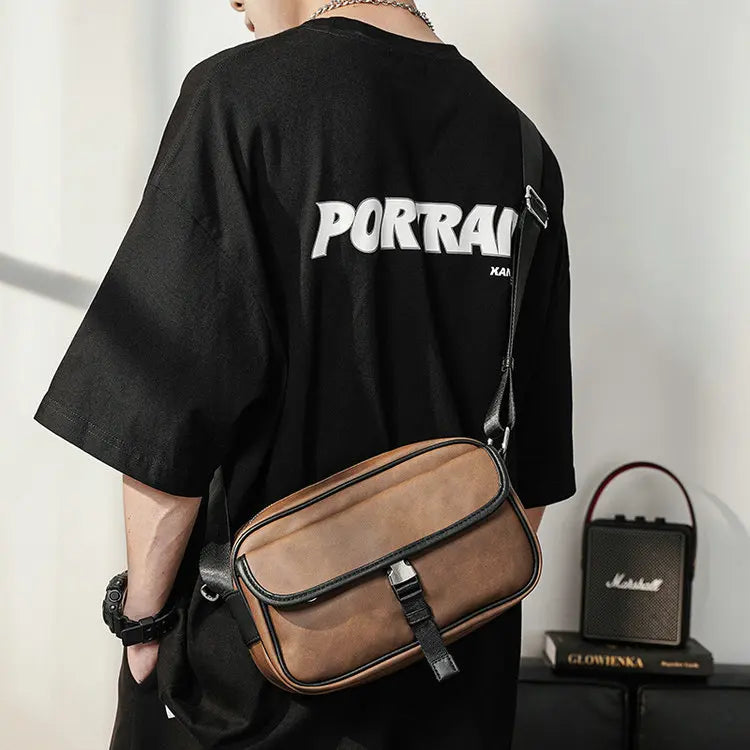 LYMECH 2024 Custom Logo Fashion Pu Leather Sport Side Chest Sling Crossbody Luggage Travel Shoulder Messenger Bag for Men Women