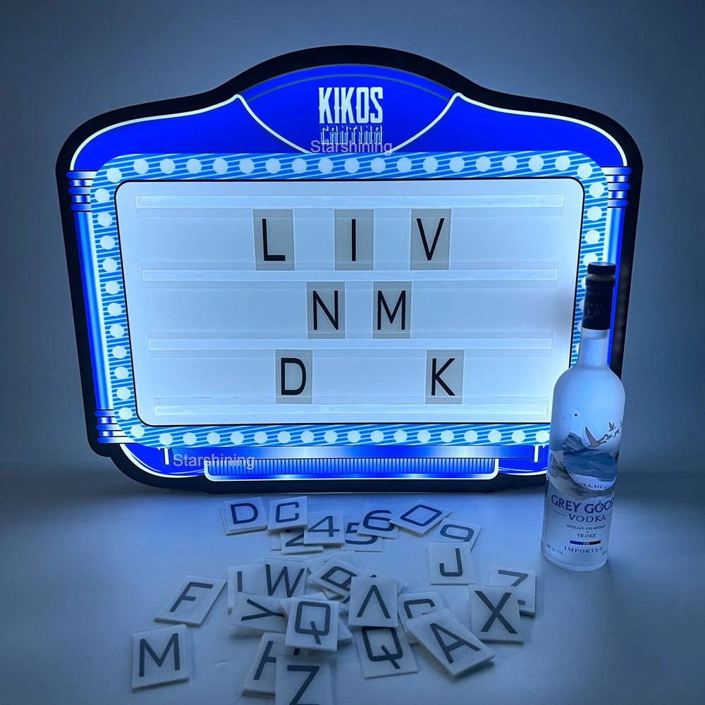 Custom LED Interchangeable Letters Message Marquee Sign LED Letters Board Bottle Presenter VIP Glorifier for Nightclub LOUNGE