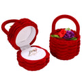 Cartoon Flowers Basket Velvet Ring Box Earring Box Flocking Wedding Proposal Ring Jewelry Gift Packaging Box