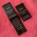 Private Design Black Inside Satin Care Labelhandmade Smooth Surface Printing Black Satin Label for Dress