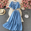 Women's Sets Summer Floral Tops High Waist Chiffon Casual Skirt 2 Piece Set Women Clothing Wholesale