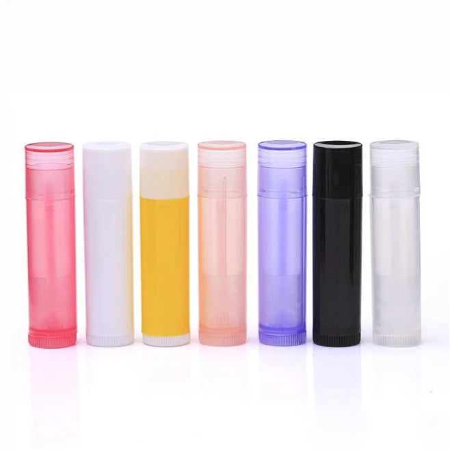 Wholesale Colorful PP Clear Pink White Yellow Purple Black Mini 5ml 5g Empty Plastic Lipstick Lip Balm Tube Containers