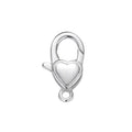 13mm Fashion 925 Sterling Silver Puff Heart Shape Lobster Clasp Findings Lock for DIY Bead Bracelet Jewelry Supplies