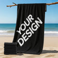 Hot Sale Personalized Microfiber Beach Towels Custom Design Reactive Printed Large Jacquard Logo Cotton Velour Bath Towel