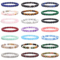 Wholesale Unisex 8mm Natural Stone Bead Crystal Bracelets Trendy Crown-shaped Reiki Healing Mainly Agate Pearl Amber for Gifts MegaBDM