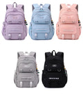 17 Inch Candy-Colored Large Capacity Schoolbag for College Students Fashionable Waterproof Design with Zipper Closure Backpack