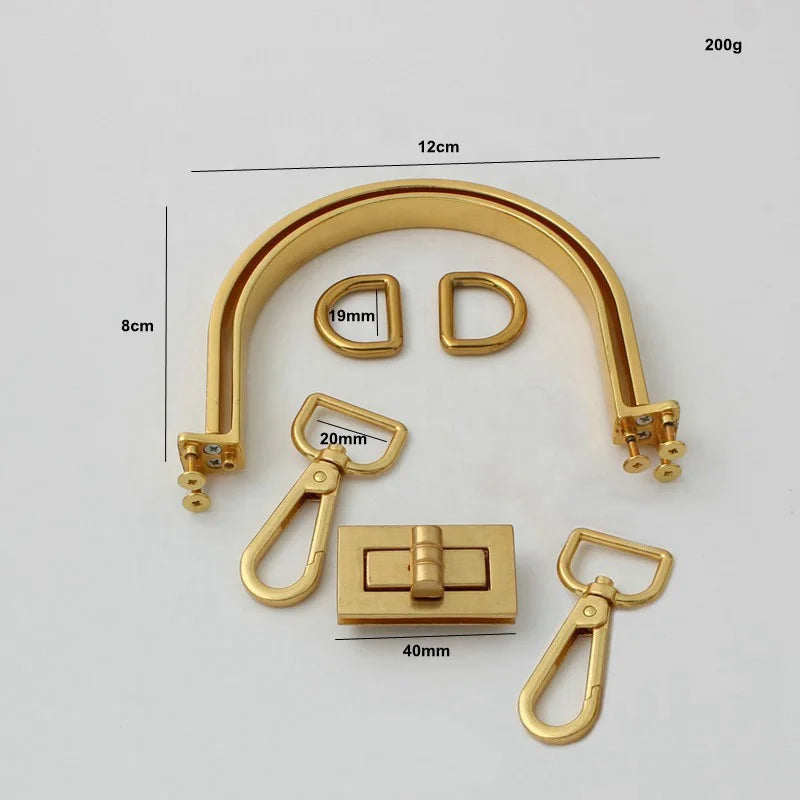 Nolvo World New Arrive Bag Full Set Handle Metal Accessories Locks Clips New Purse Bag Hardware Accessories