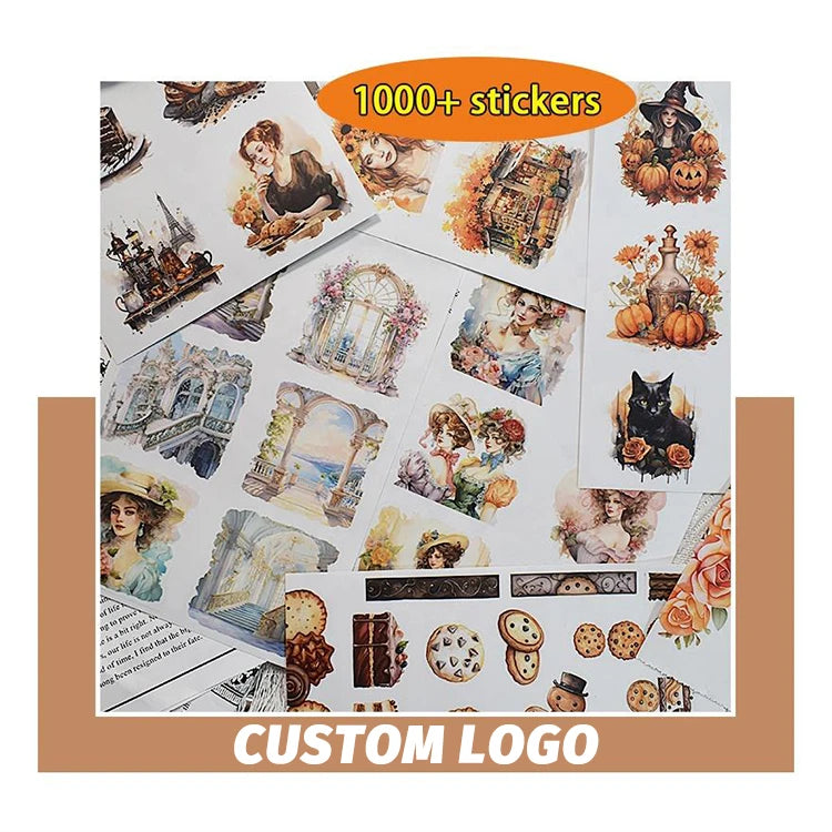 Custom Journaling Scrapbooking Vintage Sticker Sheet and Book Manufacturer