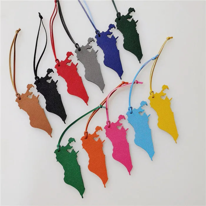 Wholesale Cute Bahrain Map Shape Keychain Bag Charm Bag Pendant Gifts for Women