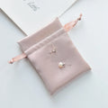 Spot Smooth Satin Small pink Jewelry Bag Drawstring Jewellery Pouch Jewelry Custom logo