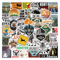 50Pcs Outdoor Go Hunting Adventure Graffiti Stickers for Hunter Bottle Journal Waterproof Sticker Label