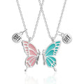 New Arrival Silver Butterfly BFF Charm Pendant Necklace Set Trendy Best Friend Gift Jewelry for Wedding or Party 2PCS alloy