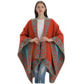 OEM Custom Women's Blanket Shawls Wraps Winter Open Front Poncho Cape Oversized Cardigan Sweater