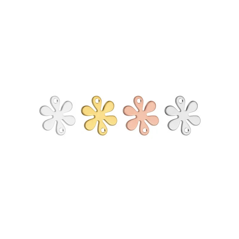 Hot Sales 925 Sterling Silver Platinum Plated Snowflake Flower Connectors Charms for Necklace Jewelry Making