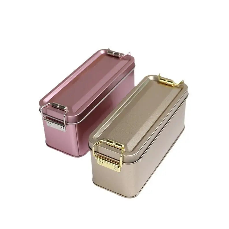 Wholesale Gold Sliver Black Custom Metal Tin Can Rectangular Cookie Tiramisu Pastry Metal Tins Box Container Packaging