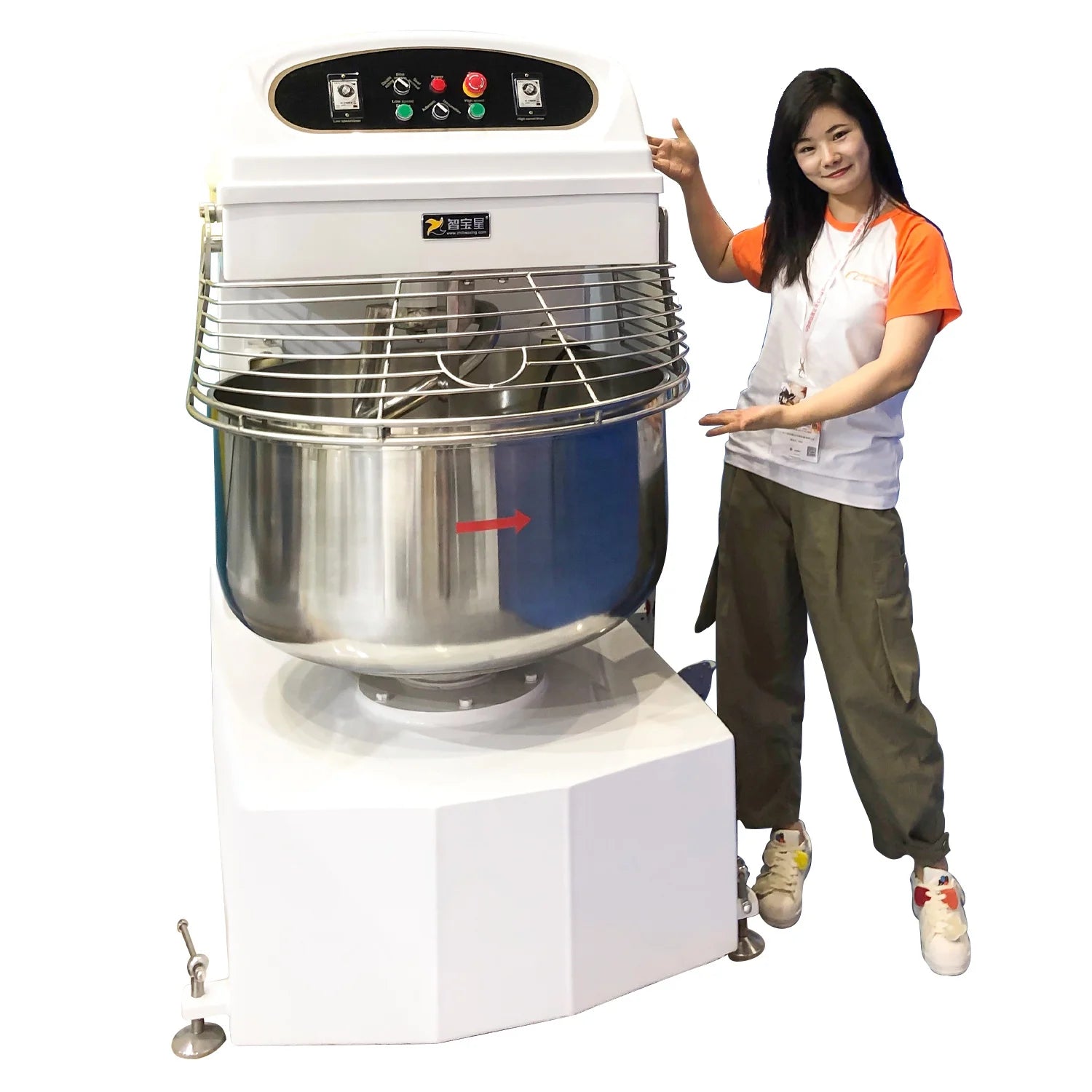 Factory Supplier Heavy-Duty 200 Liters 75Kg Baking Equipment Spiral Dough Mixer with Reversible Bowl & 2 Motors