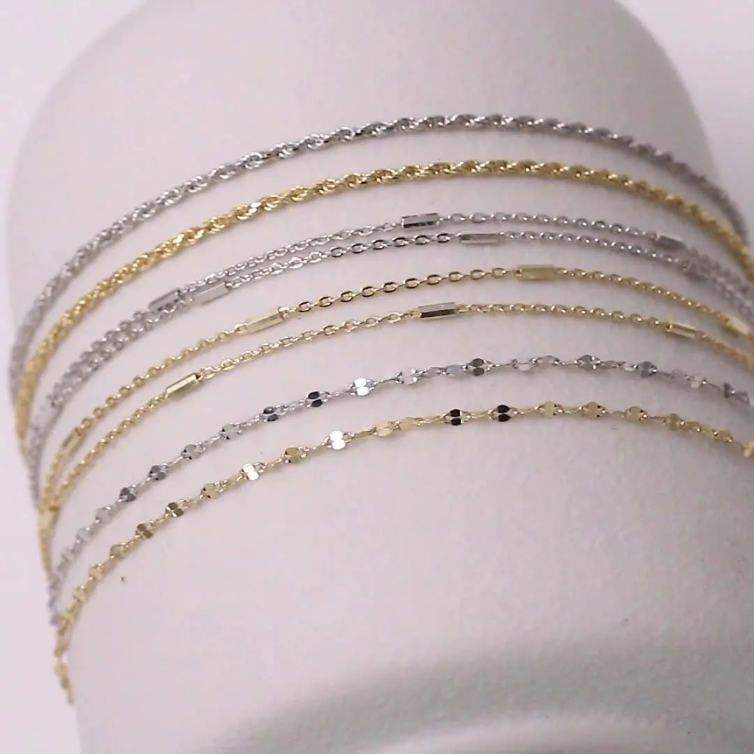 Simple Fashion Adjustable 925 Silver Snake Chain Anklet Strong Compression Fine Jewelry