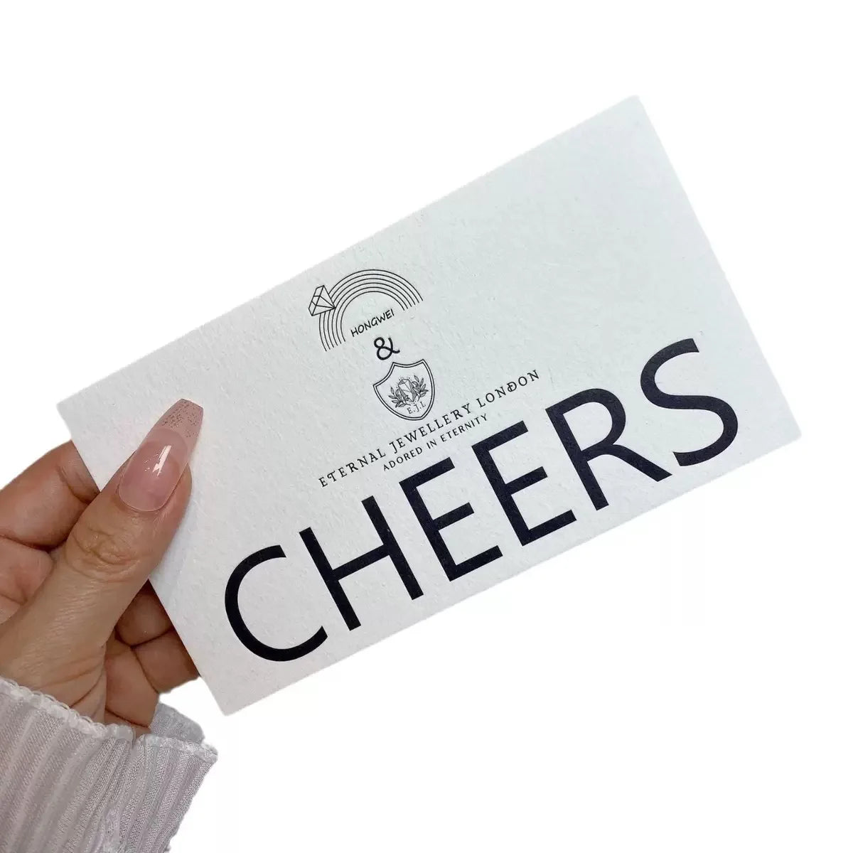 Luxury pink Gold Foil Recycled Paper Thank You for Your Order Card Printing with Border/ Edge Paper Thank You Card