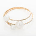 Mixed Designs for 2024 Hot Selling Crystal Double Rhinestone Chains Adjustable Cuff Opening Bracelet