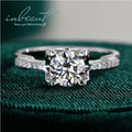 Silver 925 Original 2 Carat Brilliant Cut Diamond Test Past D Color Moissanite Wedding Cow Head Ring for Women Fine Jewelry