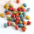 Retro 10*14mm Colorful Ceramic Clay Beaded Handmade Waterdrop Loose Beads Charm for DIY Necklace Bracelet Jewelry Accessories