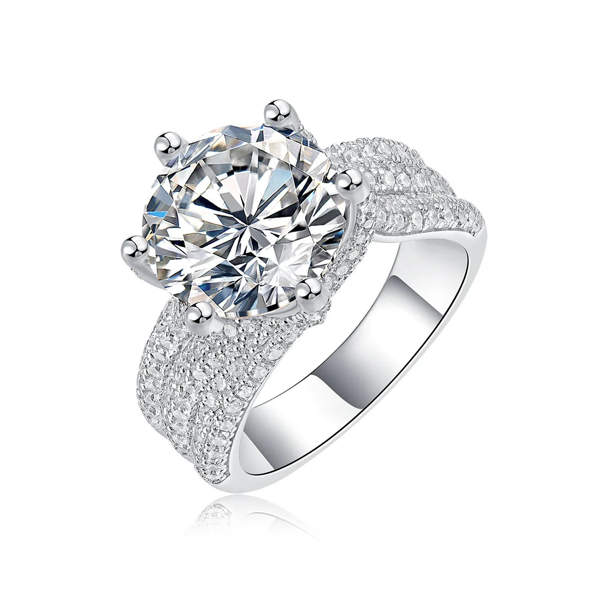 Fine Jewelry 5.0 CT VVS D Color Moissanite Wedding Ring 925 Sterling Silver for Engagement Party Designed for Women