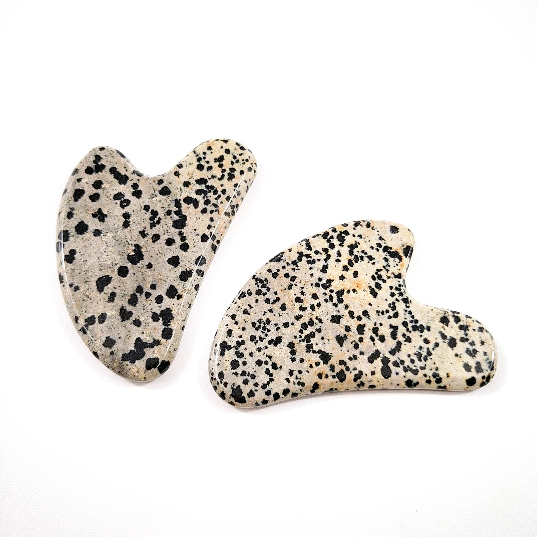 Huiying Top Selling Natural Natural Facial Gua Sha Natural Stone Heart Dalmatian Jasper