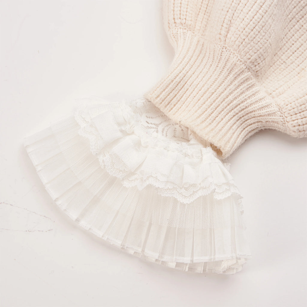LHY Wholesale Black White Breathable Mesh Wrist French Lace Ruffle Trim Polyester Lolita Sleeve Cuff for Photography Props