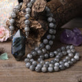 Flash Labradorite Mala Necklace Healing Round Gemstone Beads Reiki Chakra Jewelry for Men Gift