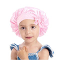 Fashion Kids Satin Bonnets Satin Sleep Custom Logo Solid Color Baby Hair Bonnet With Tie