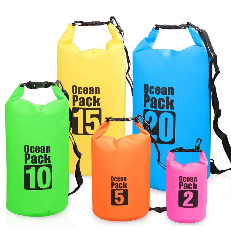 Durable Camping Hiking Boating Ocean Sport Beach 500d PVC 2L 5L 10L 15L 20L Waterproof Dry Bag