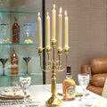 Vintage Large Metal Menorah Tabletop 5-Candle Holder for Judaism Elegant Metal Lantern or Candle Jar