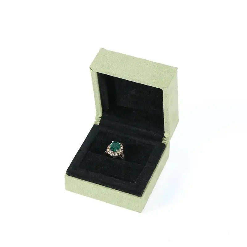 High-end Luxury Suede Velvet Jewelry Gift Box Ring Pendant Earrings Case Custom Velvet Jewelry Vintage Storage Packaging Box