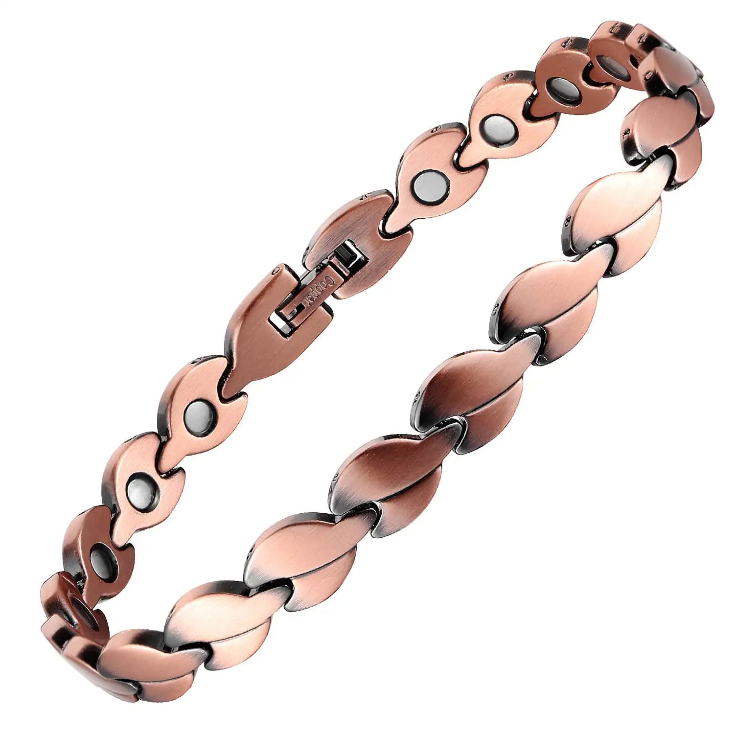 Wholesale Fashion Jewelry Rust Resistant Link Anklets  Magnetic 99.99% Pure Copper Anklet Chain Adjustable Love Heart Anklet