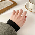 5Pcs /Set Vintage Bohemian WaveJoint Ring Sets for Women Charms Hollow Pearl Alloy Metal Opening Stacking Ring Jewelry