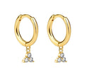 Gemnel Fashion Cubic Zirconia Gold Plated Pure Piercing Huggie Hoop Earrings