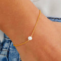 Minimalist Fashion S925 Sterling Silver Freshwater Pearl Bracelet Beads Gold Color Chain Bracelets for Women Girls Jewelry