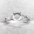 Sterling Silver 6*6mm Semi Mount Ring Empty Frame Blank Support Claw Setting S925 Base Holder Without Center Stone for DIY Inlay