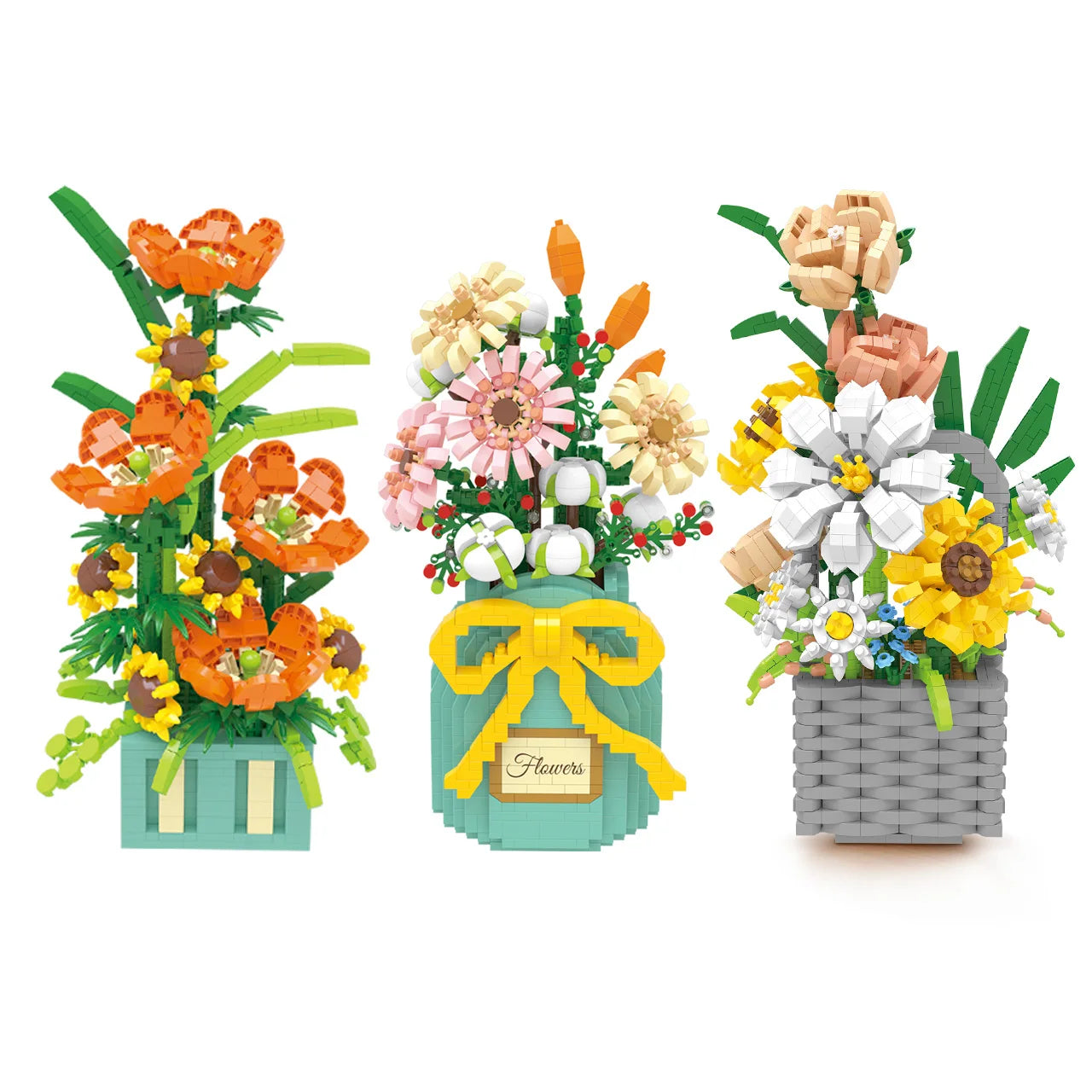 Trending Kids Plastic Micro DIY Bouquet Building Blocks Set Model Toy Educational Toy ABS Age 14 Years Unisex
