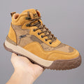 Men's Luxury Anti-slip Suede Leather Hiking Shoes High Top Retro Style for Winter and Spring Seasons