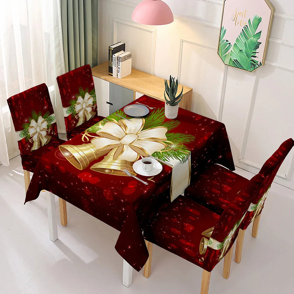 Nicro Original Factory Decorated Festival Party Chair Table Cloth Christmas Cover Supplies Christmas Tablecloth Party Decoration MegaBDM