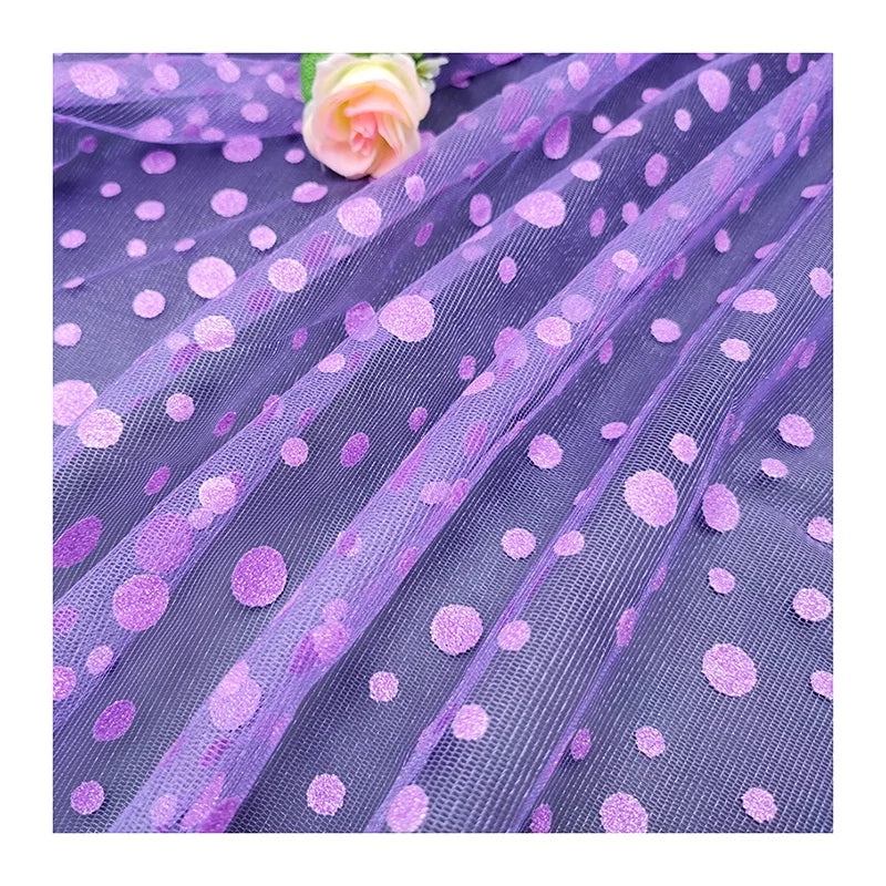 SG25 American Hot Selling Polka Dot Glitter Tulle Fabric Wedding Party Dress Sparkle Tulle