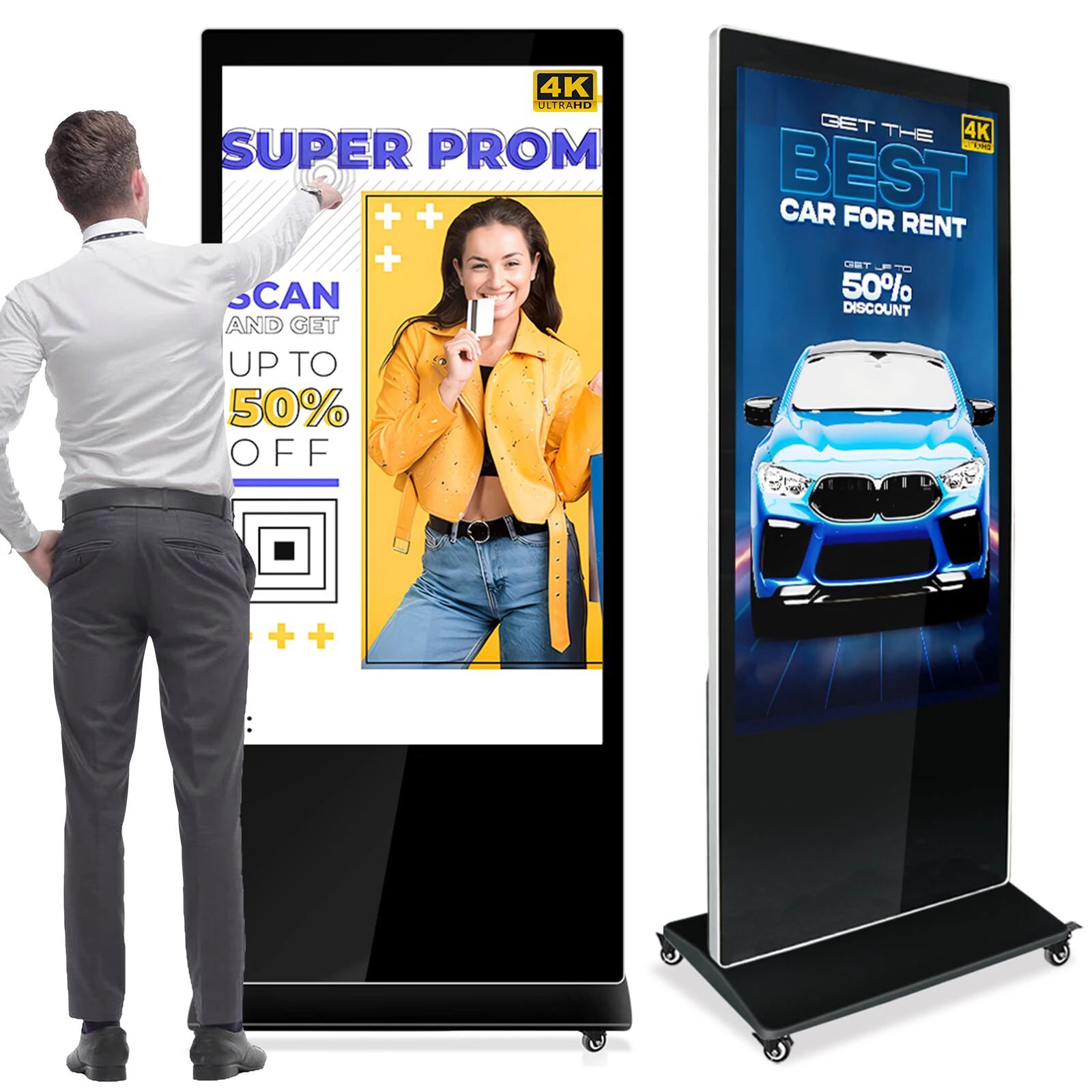 55 Inch Floor Standing Video Playback Digital Signage Full HD Original Screen Poster Kiosk Digital Display for Advertising