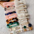 High Quality 13cm Acetate Hair Clips Set Sweet Colorful Pearl Accessories with Heart Star Design Fashionable Plastic Hair Clips MegaBDM