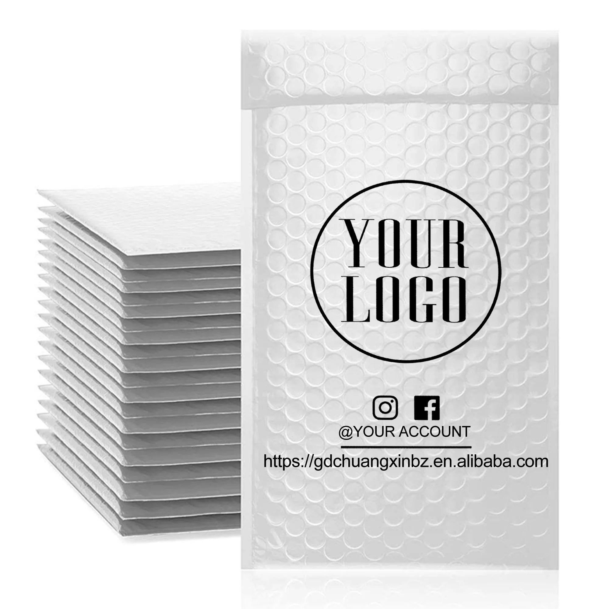 GDCX Polymailer With Bubble Package Mailers Padded Envelopes Bubble Mailer Bag Mailer Envelopes Bubble Packaging White