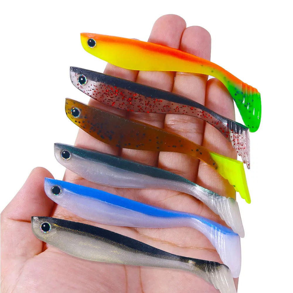 For Plastic Silicone Soft Lure T-Tail Shad 10cm 35g Printed Fishing Bait for River Lake Stream