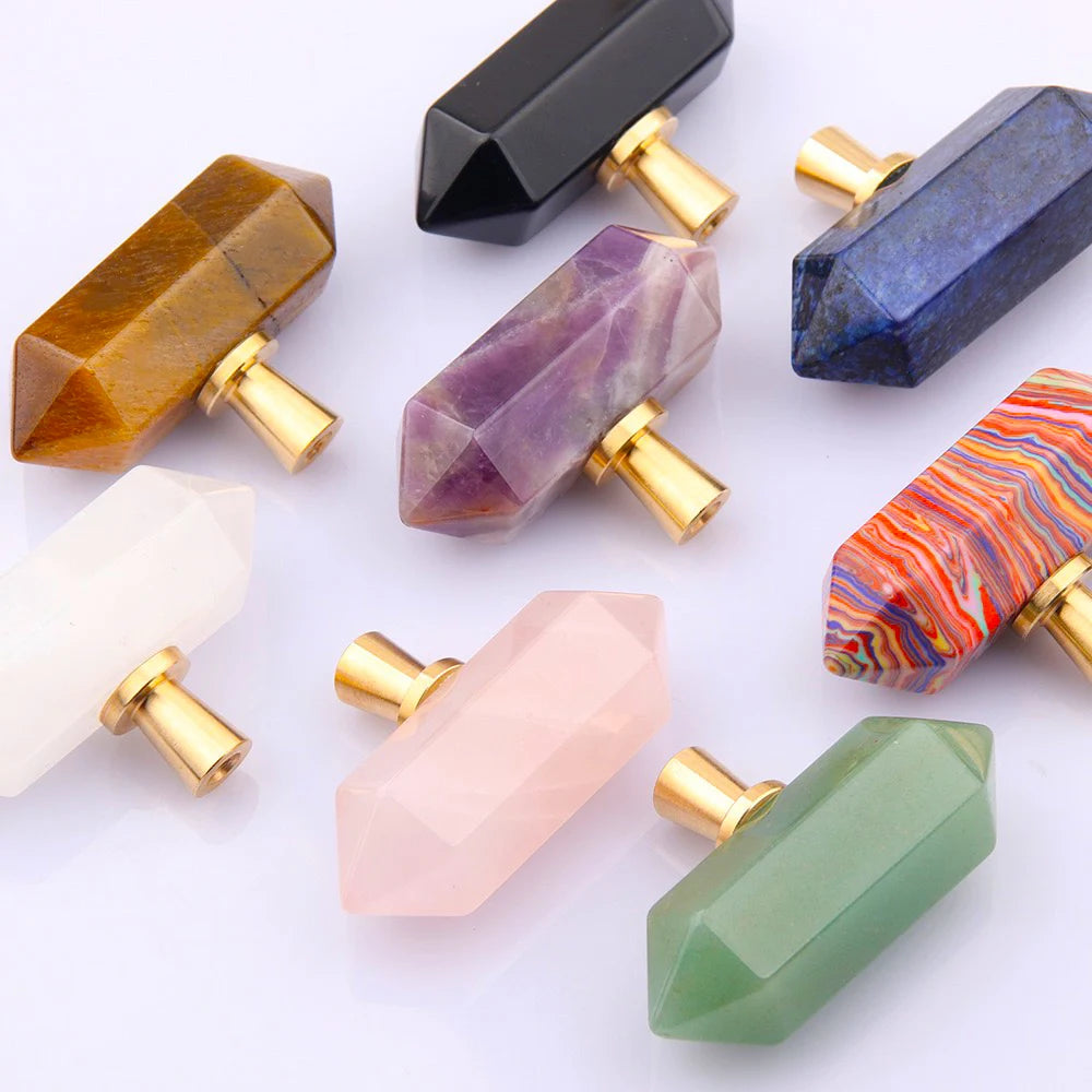 Wholesale Natural Obsidian Tiger Eye Quartz Crystal Handle Healing Crystal Point Cabinet Knobs