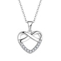 Wholesale Fashion Custom Moissanite Jewelry Necklace Cubic Zirconia S925 Women Infinity Heart Shape Silver CZ Necklace